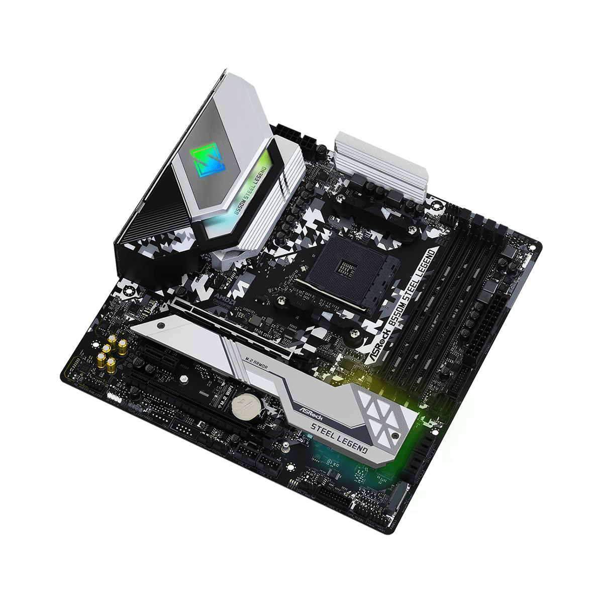 Placa Mãe ASRock B550M Steel Legend, Chipset B550, AMD AM4, MATX, DDR4