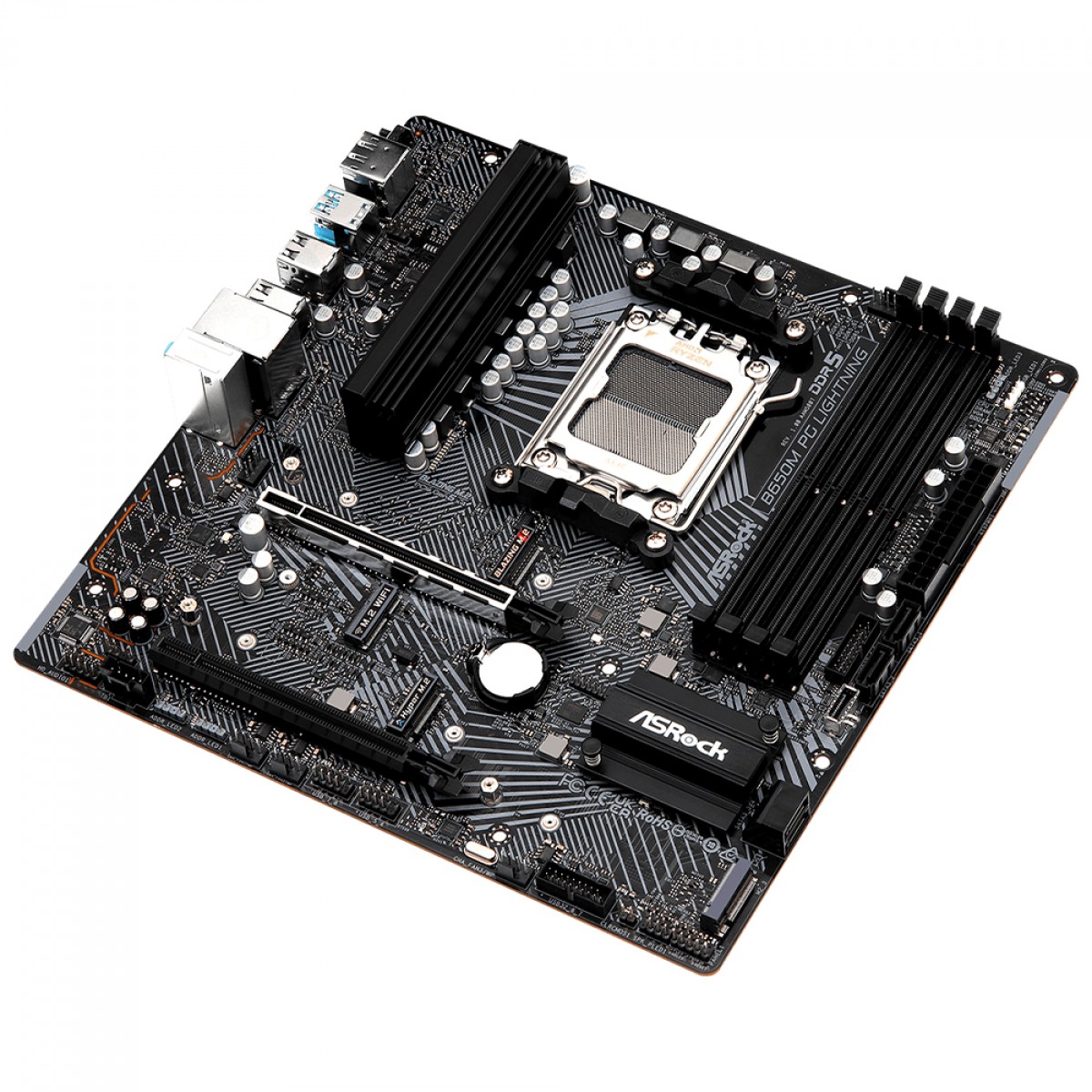 Placa Mãe ASRock B650M PG Lightning, Chipset B650, mATX, AMD AM5, DDR5