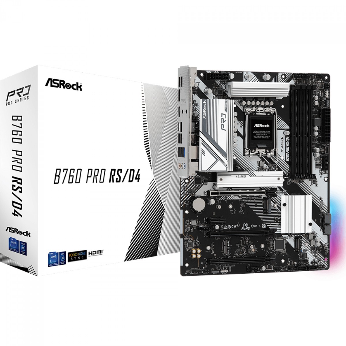 Placa Mãe ASRock B760 Pro RS/D4, Chipset B760, Intel LGA 1700, ATX, DDR4, 90-MXBL80-A0UAYZ
