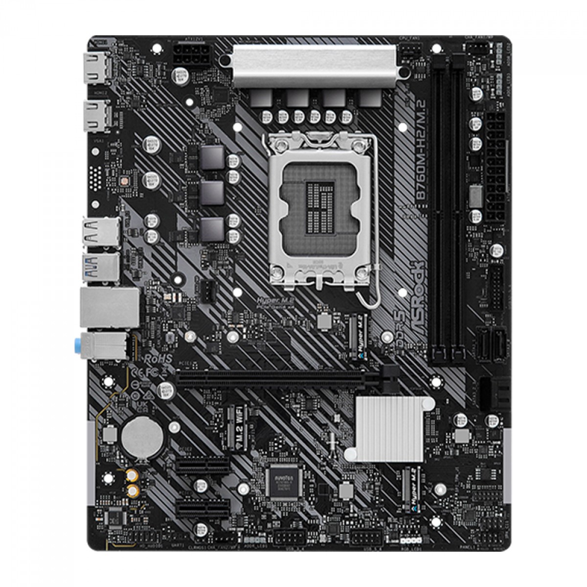 Placa Mãe ASRock B760M-H2/M.2, Chipset B760, Intel LGA 1700, mATX, DDR5, 90-MXBN00-A0UAYZ