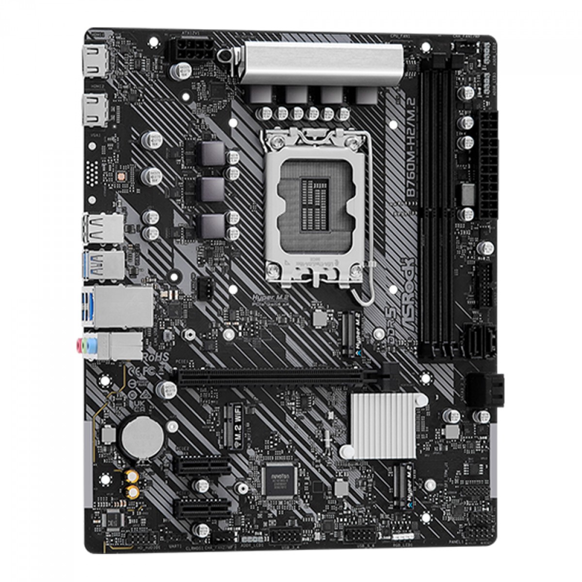 Placa Mãe ASRock B760M-H2/M.2, Chipset B760, Intel LGA 1700, mATX, DDR5, 90-MXBN00-A0UAYZ