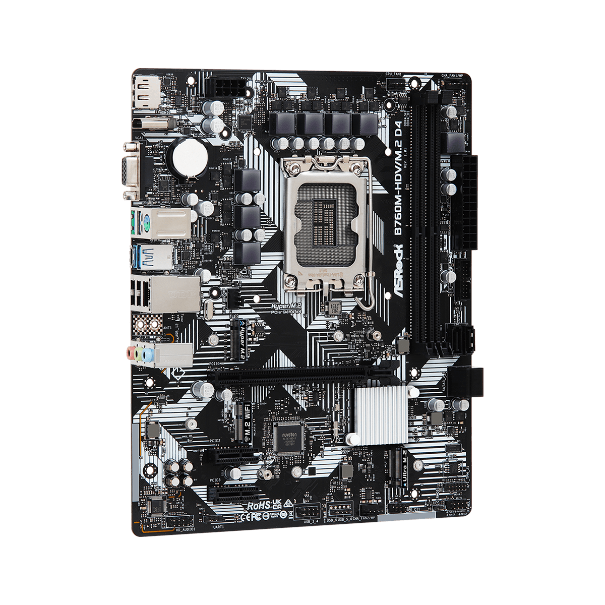 Placa Mãe ASRock B760M-HDV/M.2 D4, Chipset B760, Intel LGA 1700, mATX, DDR4, 90-MXBL40-A0UAYZ