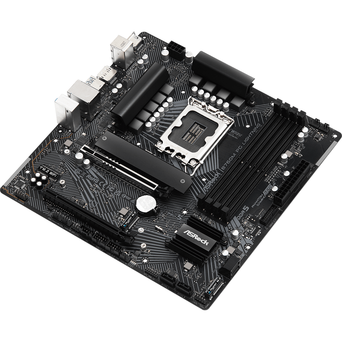 Placa Mãe ASRock B760M PG Lightning, Chipset B760, Intel LGA 1700, mATX, DDR5, 90-MXBM20-A0UAYZ