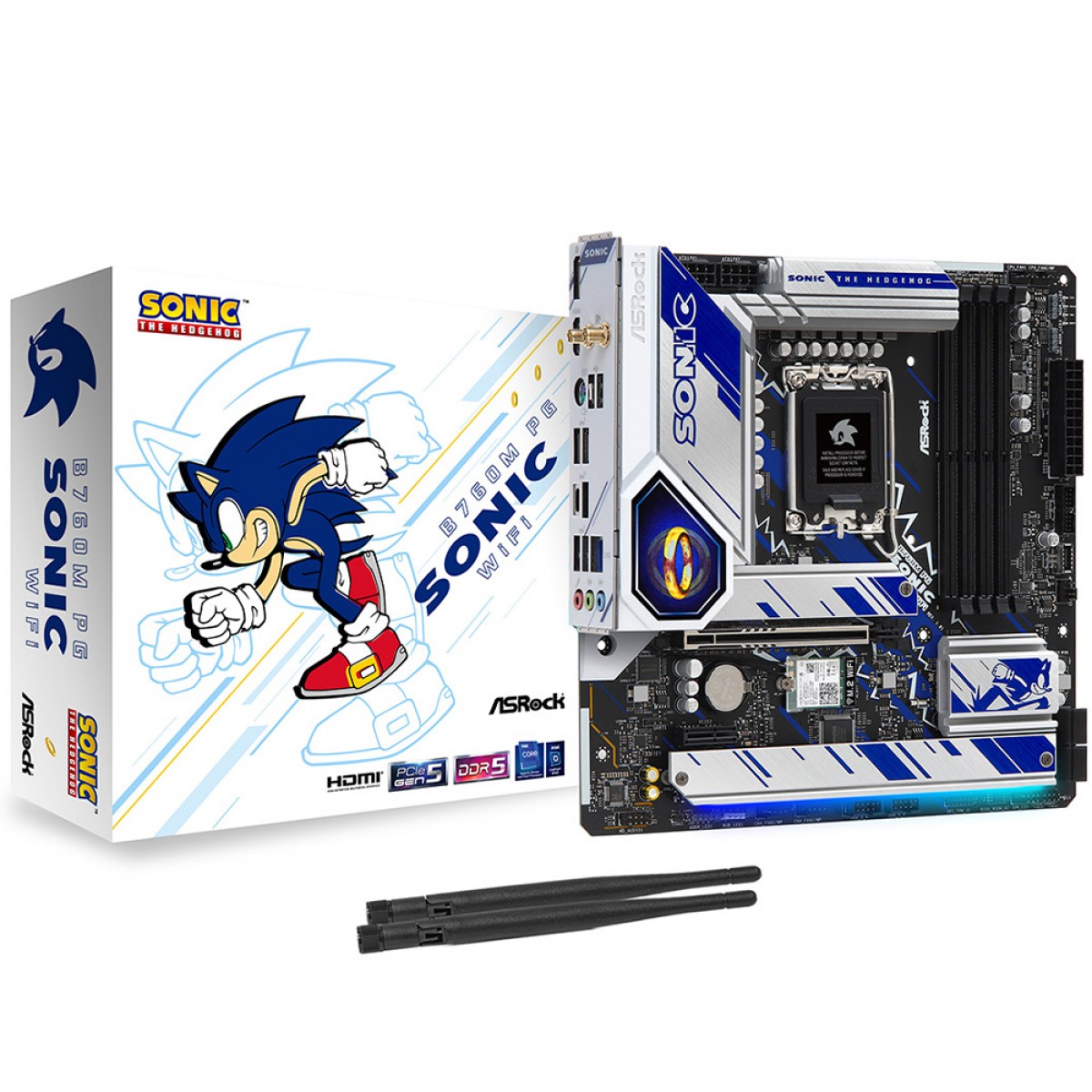 Placa Mãe ASRock B760M PG Sonic WIFI, Chipset B760, Intel LGA 1700, MATX, DDR5, 90-MXBKM0-A0UAYZ