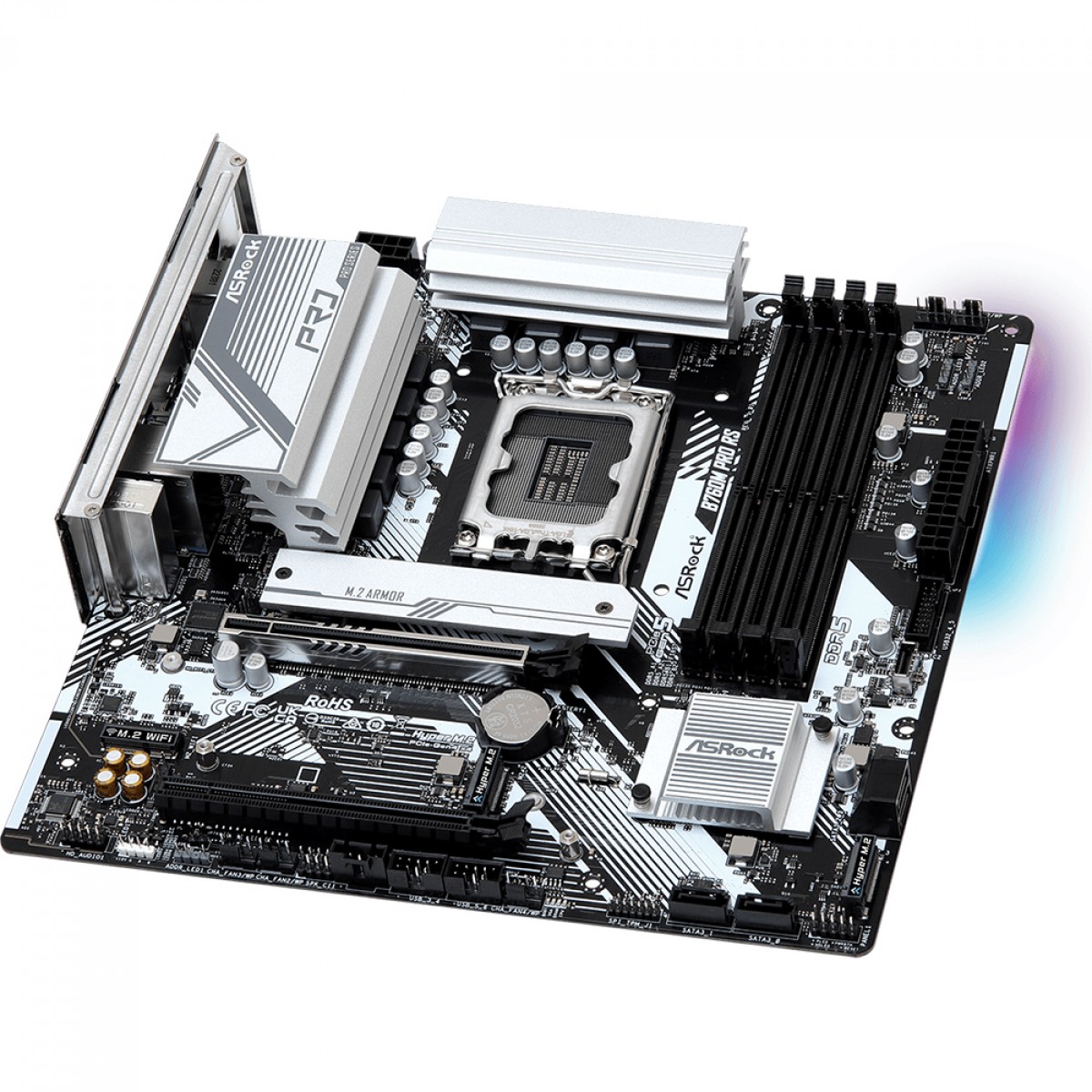 Placa Mãe ASRock B760M Pro RS, Chipset B760, Intel LGA 1700, MATX, DDR5, 90-MXBLH0-A0UAYZ