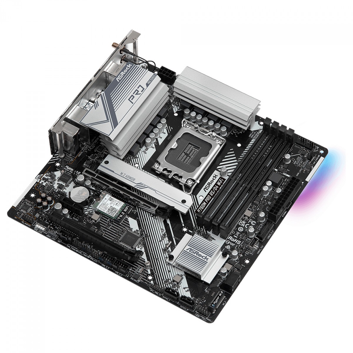 Placa Mãe ASRock B760M Pro RS/D4 WiFi, Chipset B760, Intel LGA 1700, mATX, DDR4, 90-MXBKZ0-A0UAYZ