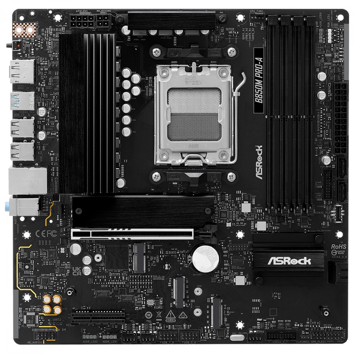 Placa Mãe ASRock B850M PRO-A, Chipset B850, AMD AM5, mATX, DDR5