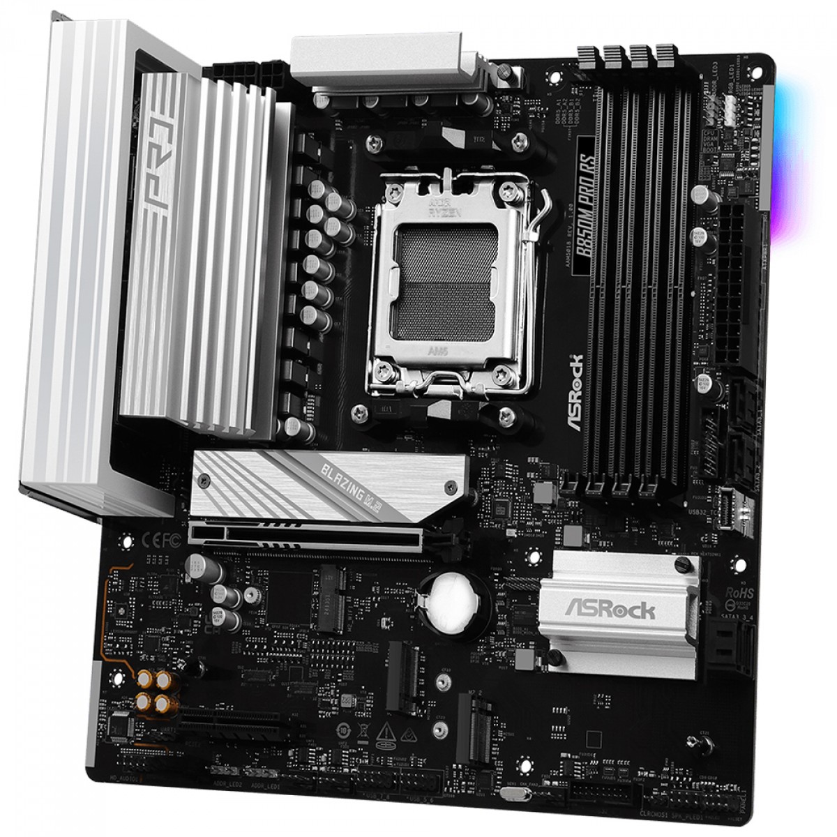 Placa Mãe ASRock B850M Pro RS, Chipset B850, AMD AM5, mATX, DDR5