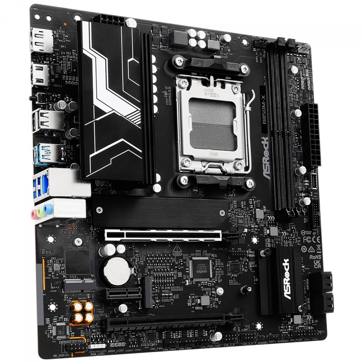 Placa Mãe ASRock B850M-X, Chipset B850, AMD AM5, mATX, DDR5