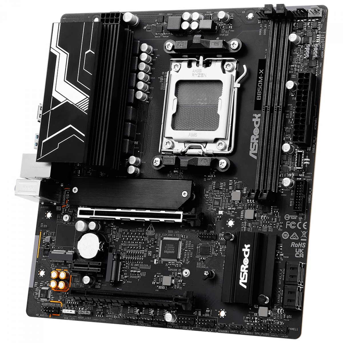 Placa Mãe ASRock B850M-X, Chipset B850, AMD AM5, mATX, DDR5