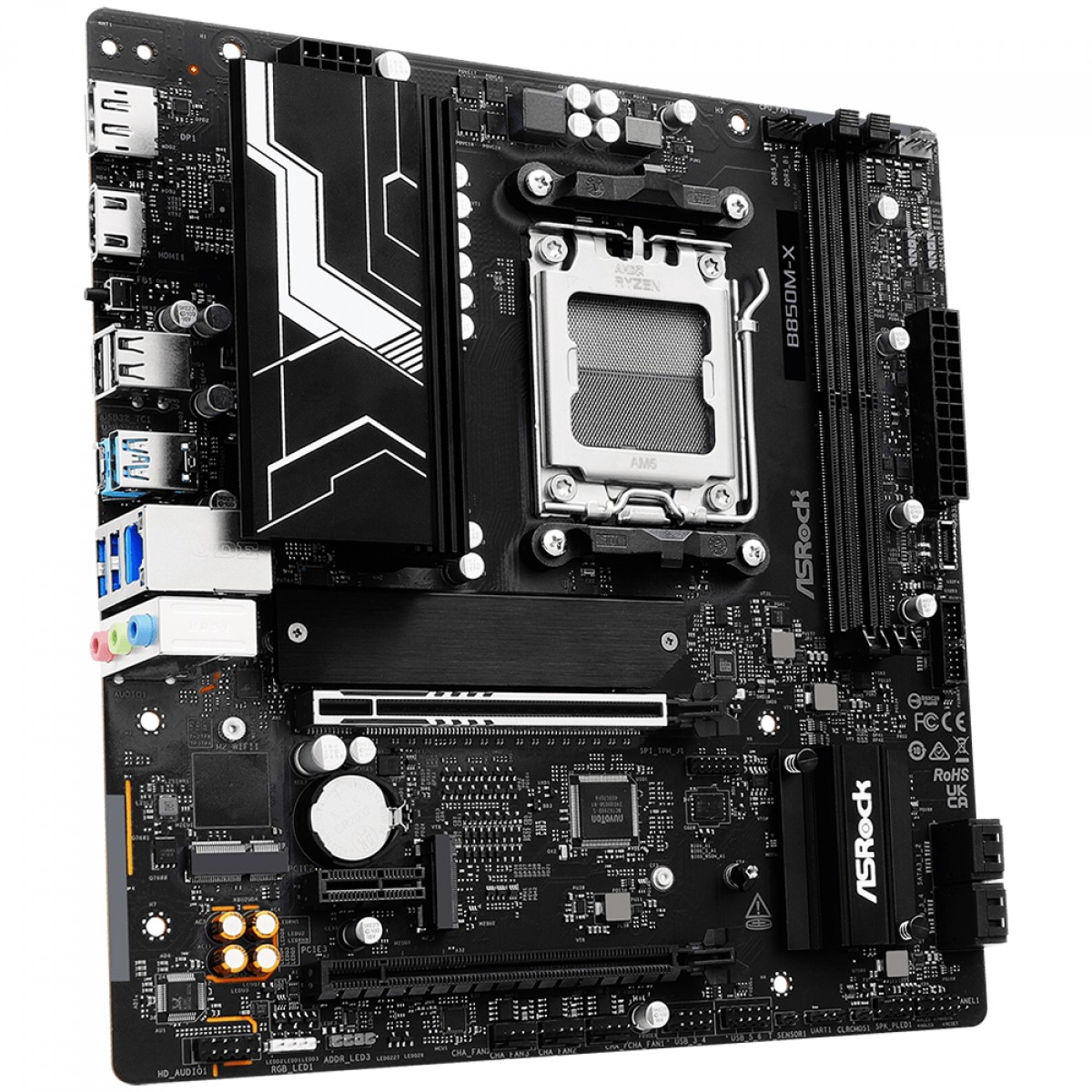 Placa Mãe ASRock B850M-X R2.0, Chipset B850, AMD AM5, mATX, DDR5