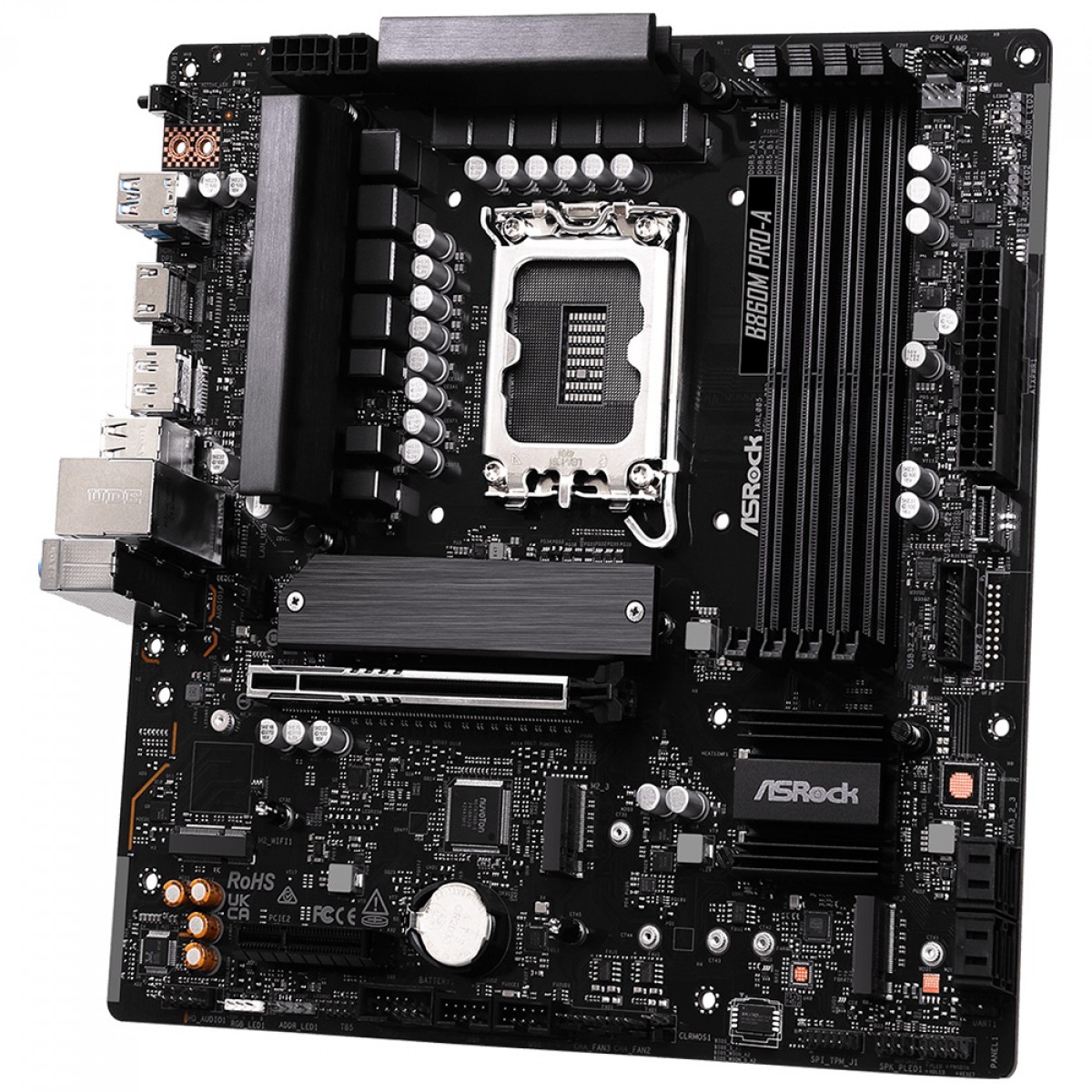 Placa Mãe ASRock B860M PRO-A, Chipset B860, Intel LGA 1851, mATX, DDR5
