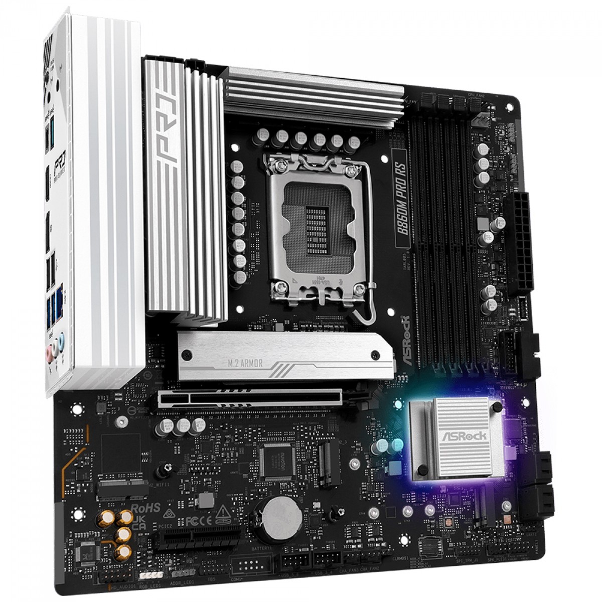 Placa Mãe ASRock B860M Pro RS, Chipset B860, Intel LGA 1851, mATX, DDR5