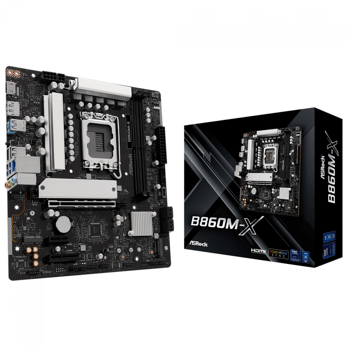 Placa Mãe ASRock B860M-X, Chipset B860, Intel LGA 1851, mATX, DDR5