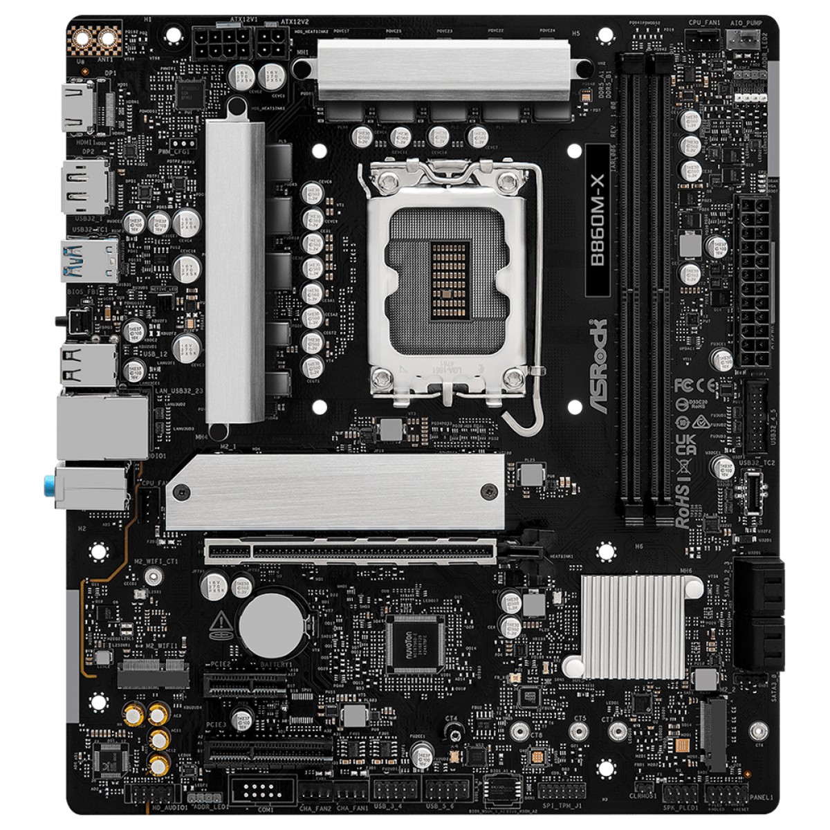 Placa Mãe ASRock B860M-X, Chipset B860, Intel LGA 1851, mATX, DDR5