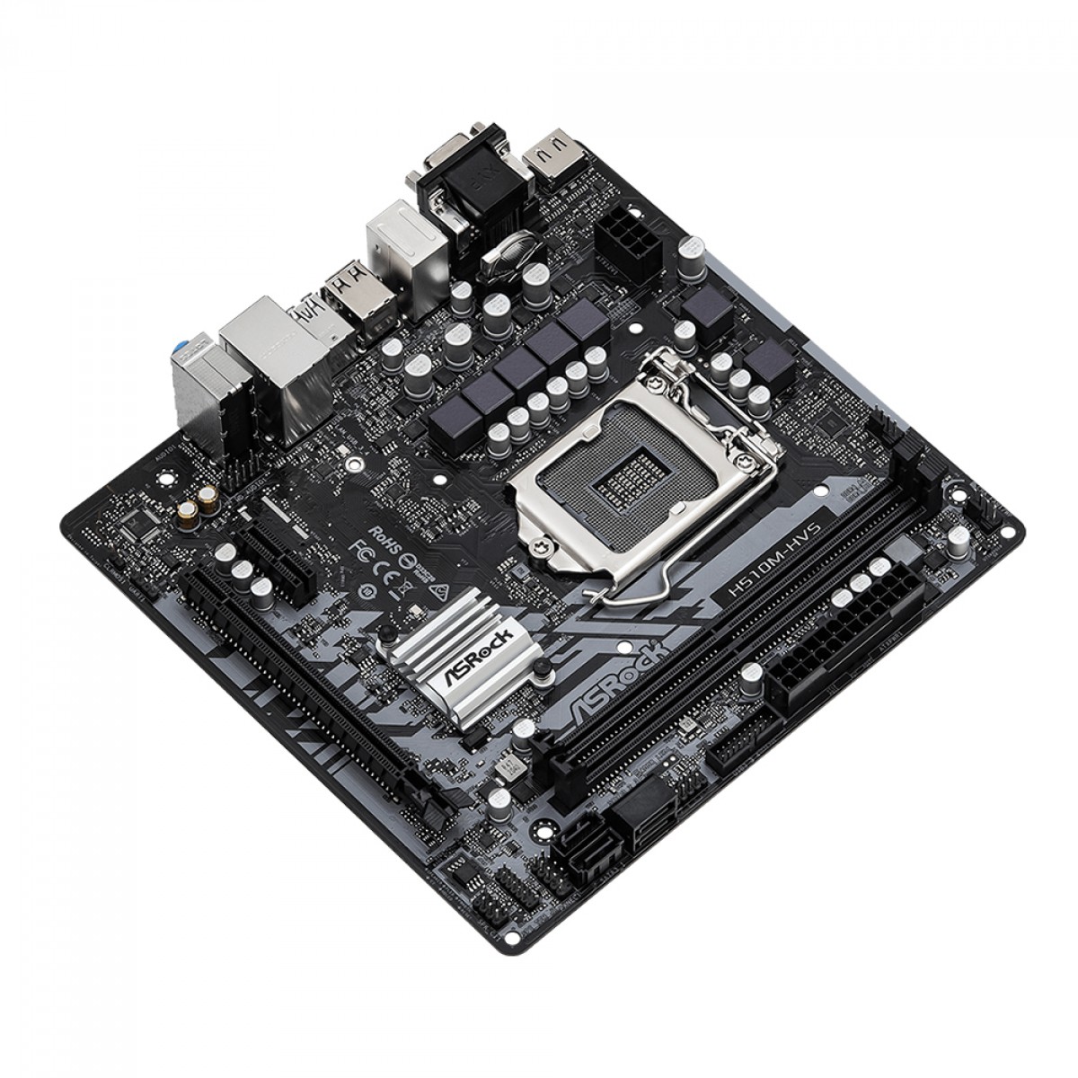 Placa Mãe ASRock H510M-HVS R2.0, Chipset H510, Intel LGA 1200, mATX, DDR4, 90-MXBGT0-A0BAYZ