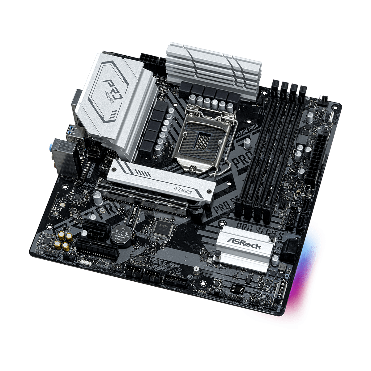 Placa Mãe ASRock H570M Pro4, Chipset H570, Intel LGA 1200, mATX, DDR4, 90-MXBFR0-A0UAYZ