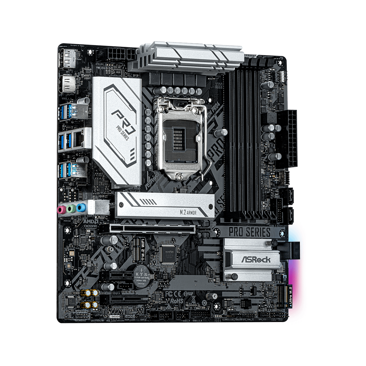 Placa Mãe ASRock H570M Pro4, Chipset H570, Intel LGA 1200, mATX, DDR4, 90-MXBFR0-A0UAYZ