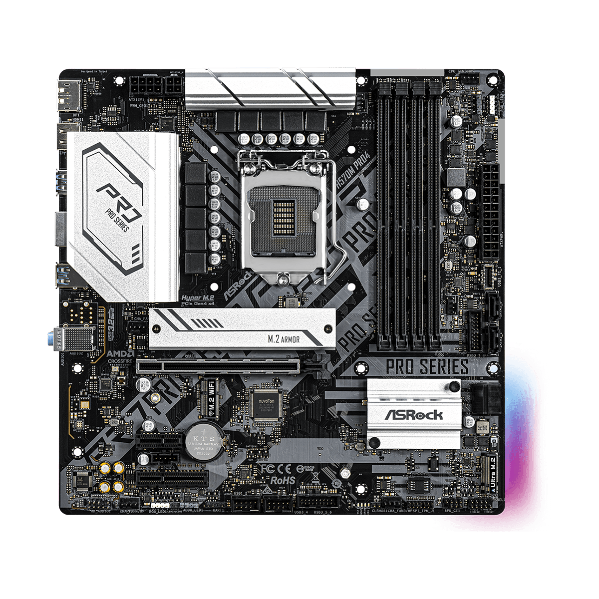 Placa Mãe ASRock H570M Pro4, Chipset H570, Intel LGA 1200, mATX, DDR4, 90-MXBFR0-A0UAYZ
