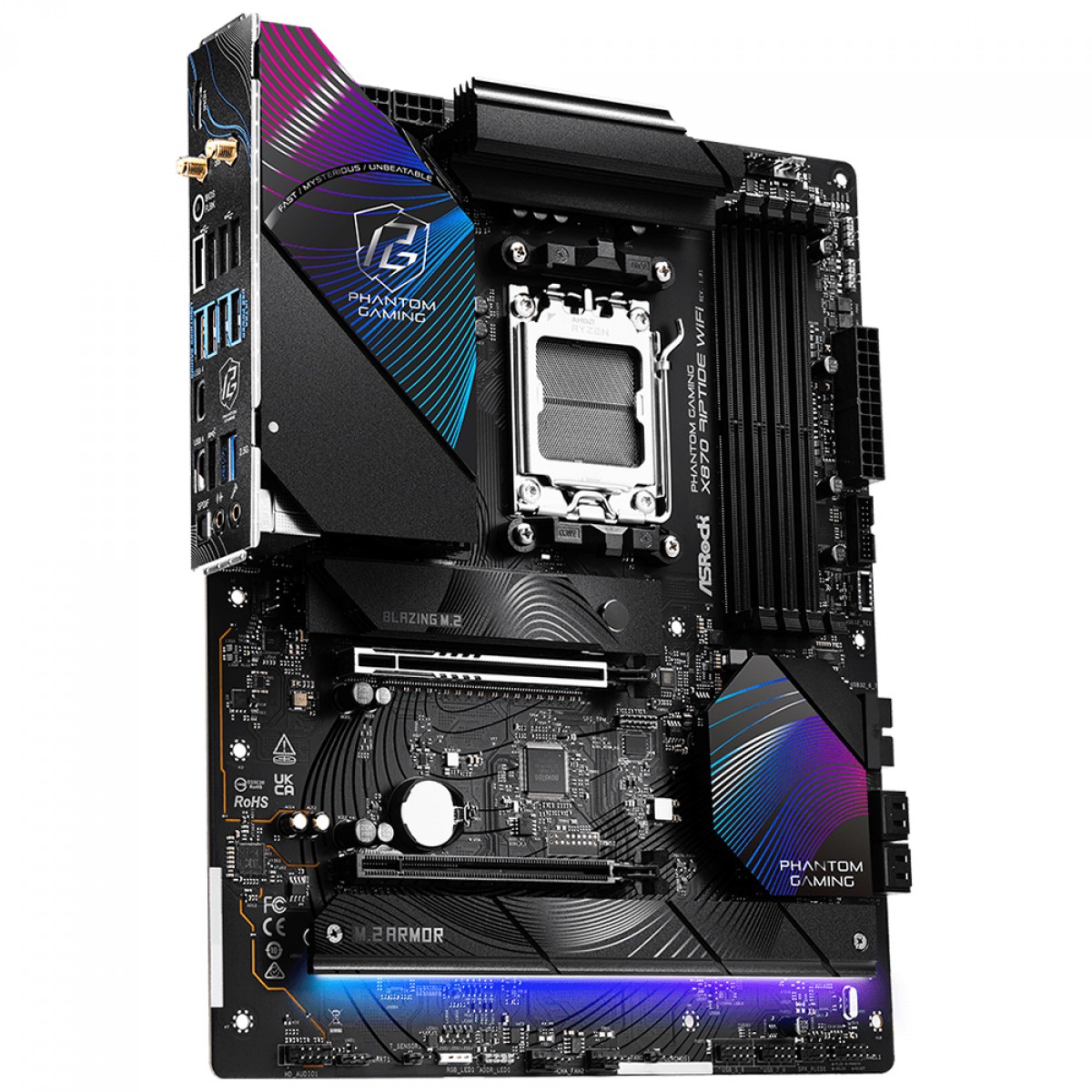 Placa Mãe ASRock Phantom Gaming X870 Riptide WiFi, Chipset X870, AMD AM5, ATX, DDR5