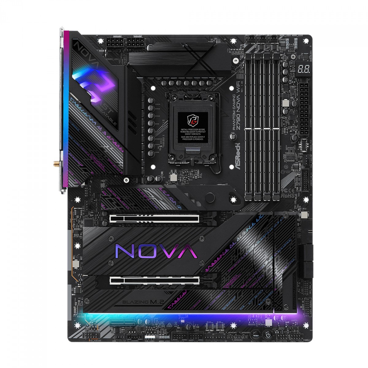 Placa Mãe ASRock Phantom Gaming Z790 NOVA WIFI, Chipset Z790, LGA 1700, ATX, DDR5