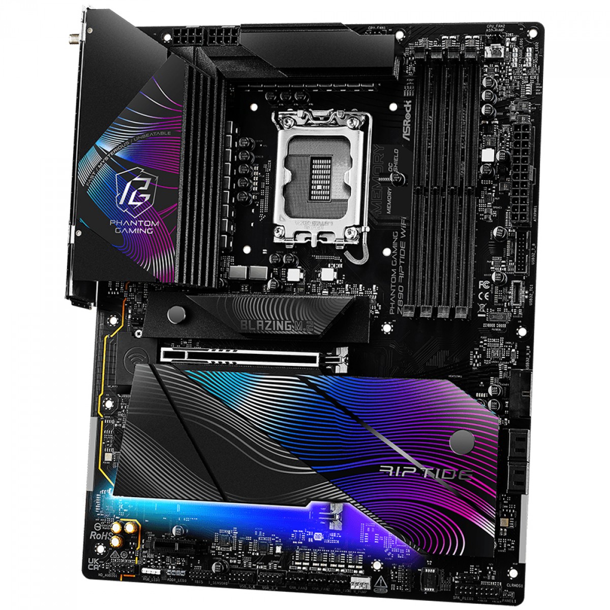 Placa Mãe ASRock Phantom Gaming Z890 Riptide WiFi, Chipset Z890, Intel LGA 1851, ATX, DDR5