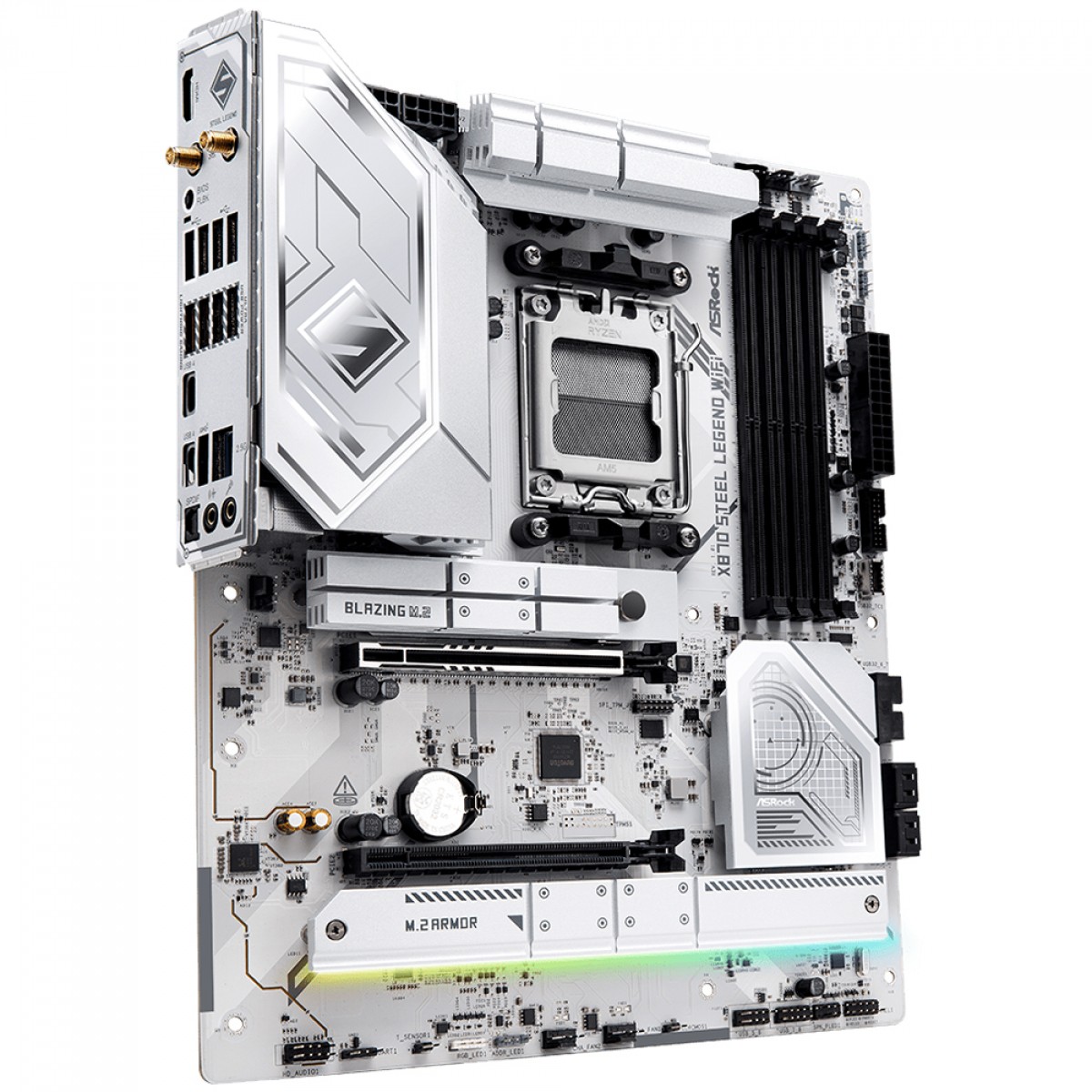 Placa Mãe ASRock X870 Steel Legend WiFi, Chipset X870, AMD AM5, ATX, DDR5 