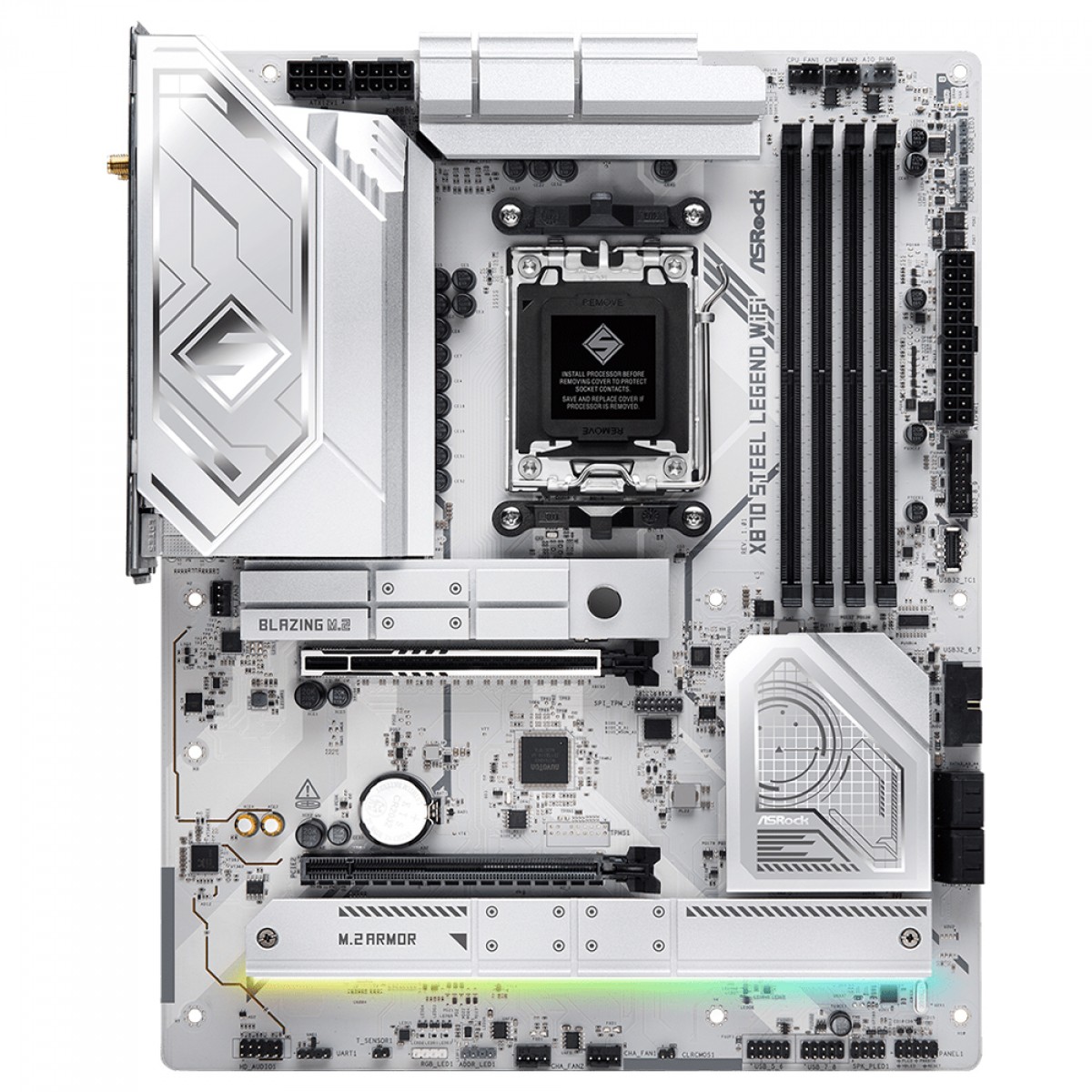 Placa Mãe ASRock X870 Steel Legend WiFi, Chipset X870, AMD AM5, ATX, DDR5 