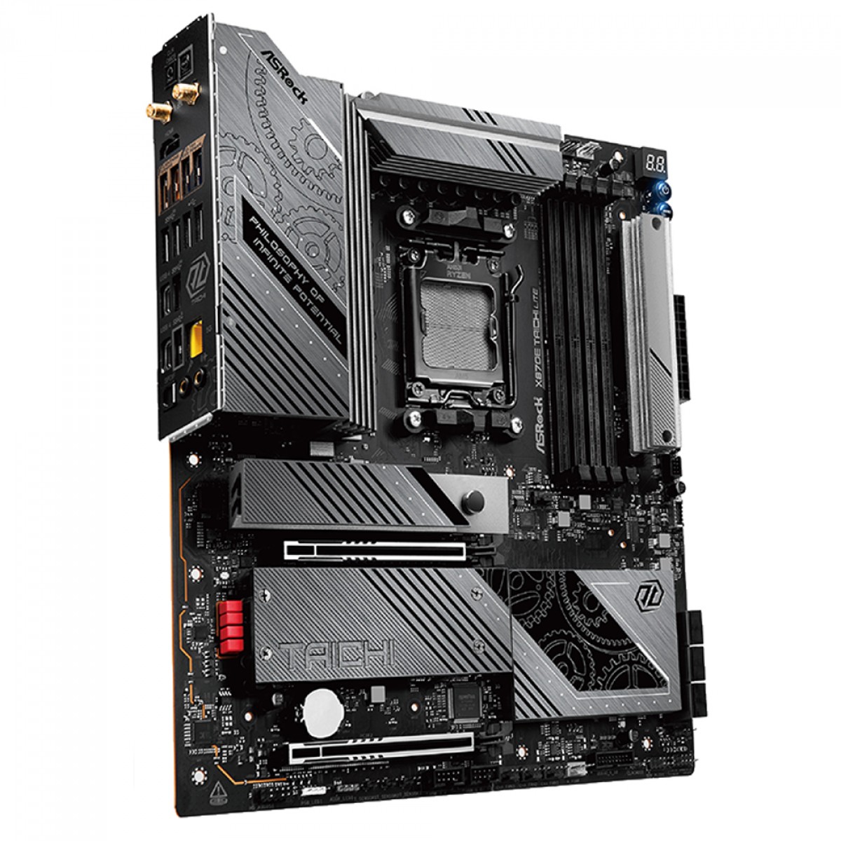Placa Mãe ASRock X870E Taichi Lite, WIFI, Chipset X870, EATX, AMD AM5, DDR5