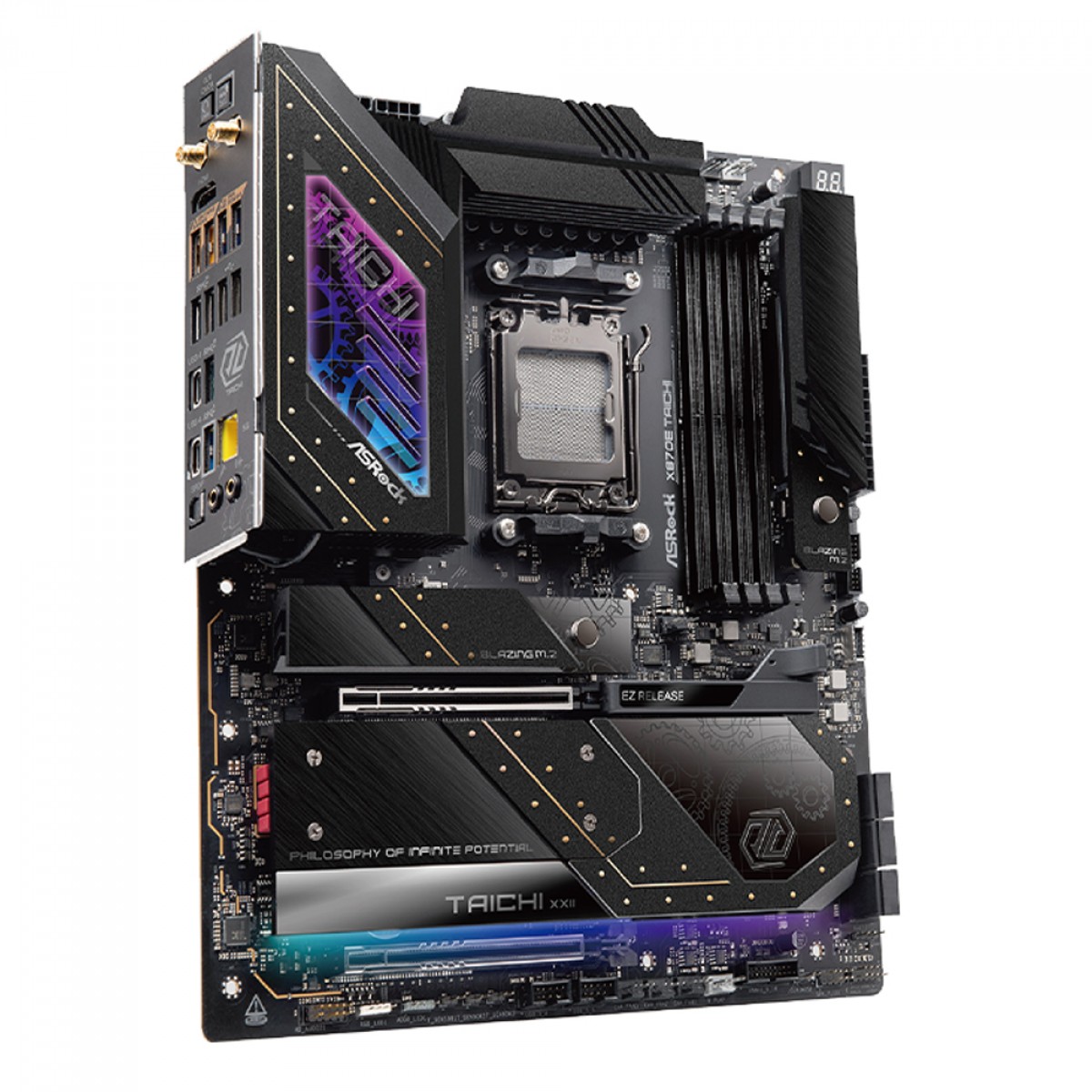 Placa Mãe ASRock X870E Taichi, WIFI, Chipset X870, EATX, AMD AM5, DDR5