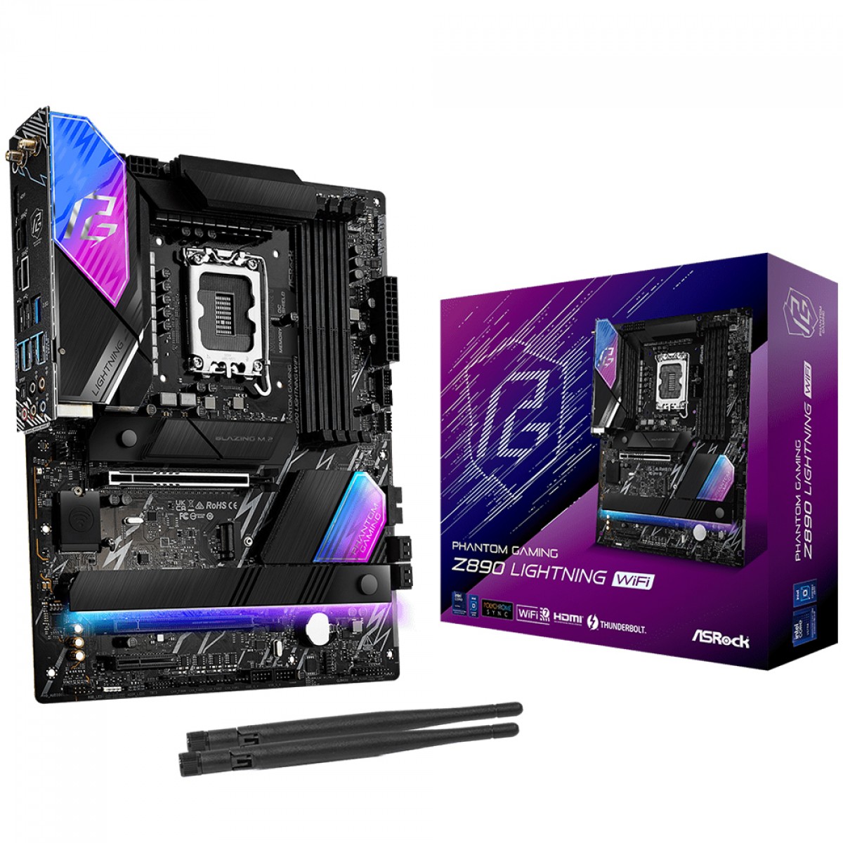 Placa Mãe ASRock Z890 PG Lightning WIFI, Chipset Z890, Intel LGA 1851, ATX, DDR5, 90-MXBPG0-A0UAYZ