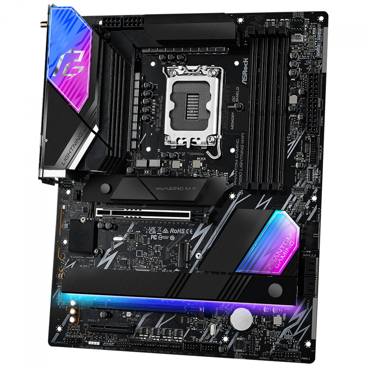 Placa Mãe ASRock Z890 PG Lightning WIFI, Chipset Z890, Intel LGA 1851, ATX, DDR5, 90-MXBPG0-A0UAYZ