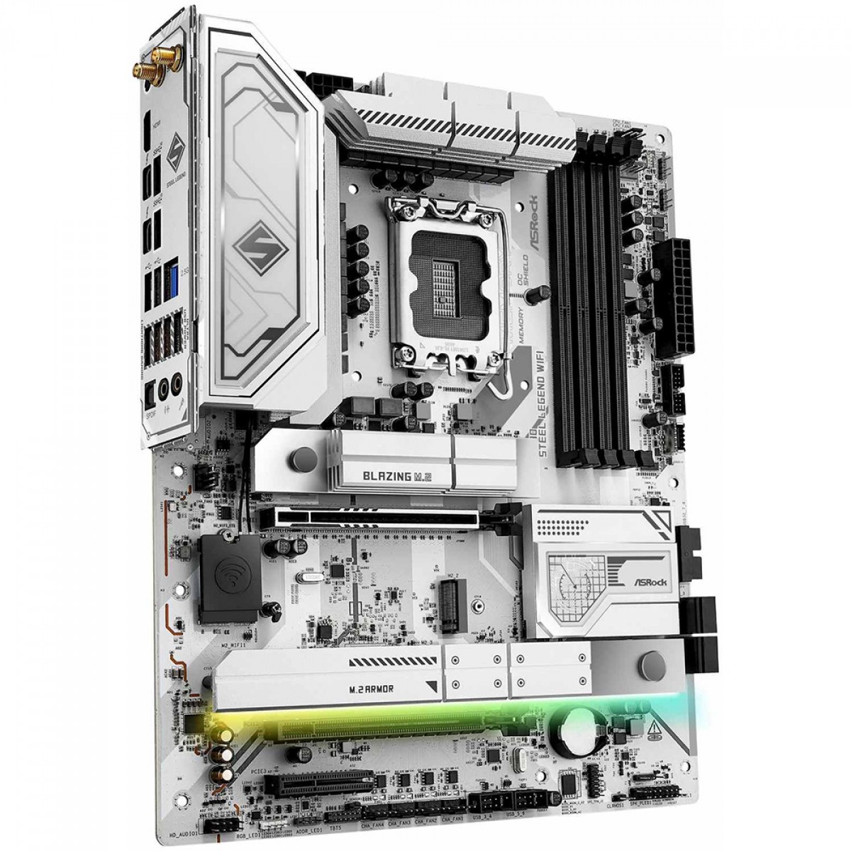 Placa Mãe ASRock Z890 Steel Legend WIFI, Chipset Z890, Intel LGA 1851, ATX, DDR5, Branco, 90-MXBPF0-A0UAYZ