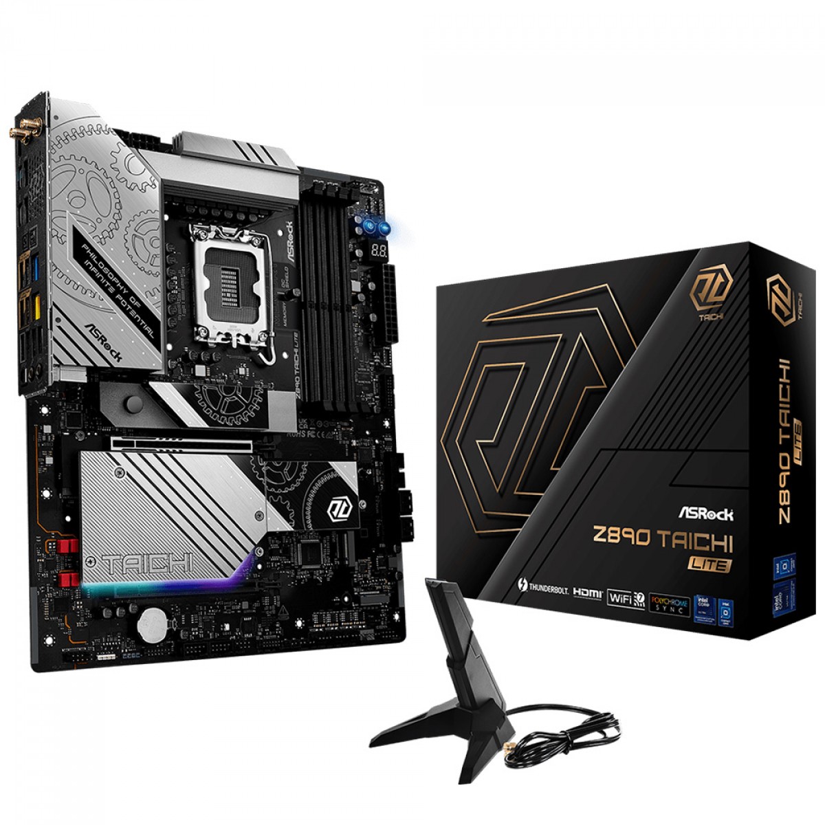 Placa Mãe ASRock Z890 Taichi Lite, Chipset Z890, Intel LGA 1851, ATX, DDR5, WiFi