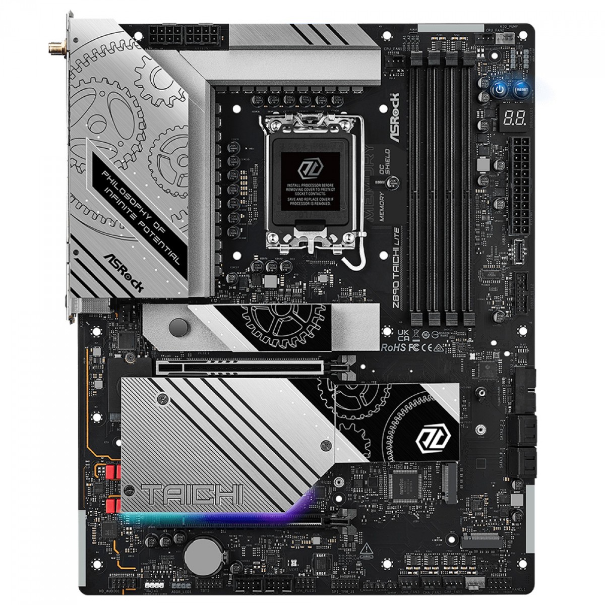 Placa Mãe ASRock Z890 Taichi Lite, Chipset Z890, Intel LGA 1851, ATX, DDR5, WiFi