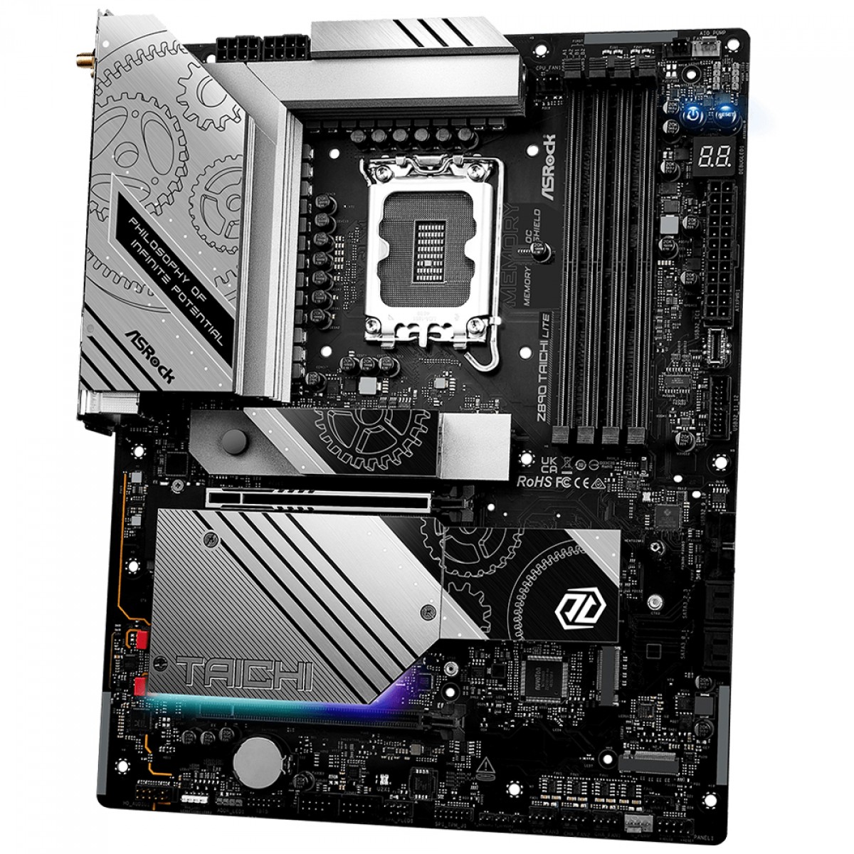 Placa Mãe ASRock Z890 Taichi Lite, Chipset Z890, Intel LGA 1851, ATX, DDR5, WiFi