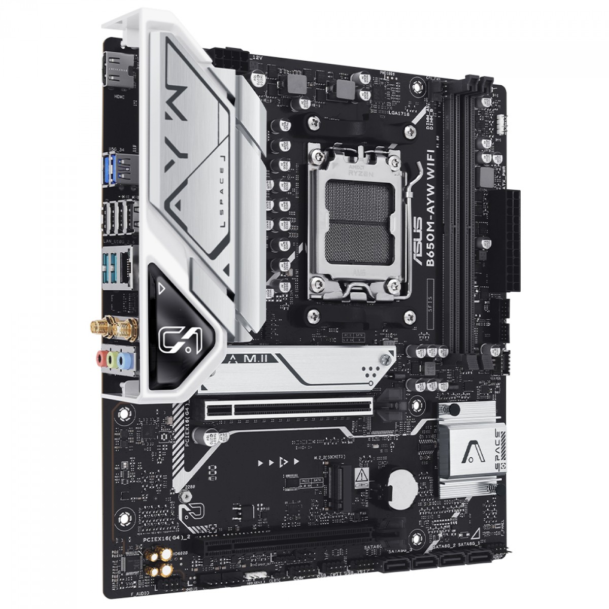 Placa Mãe Asus B650M-AYW WIFI, Chipset B650, AMD AM5, mATX, DDR5, 90MB1KI0-M0EAY0