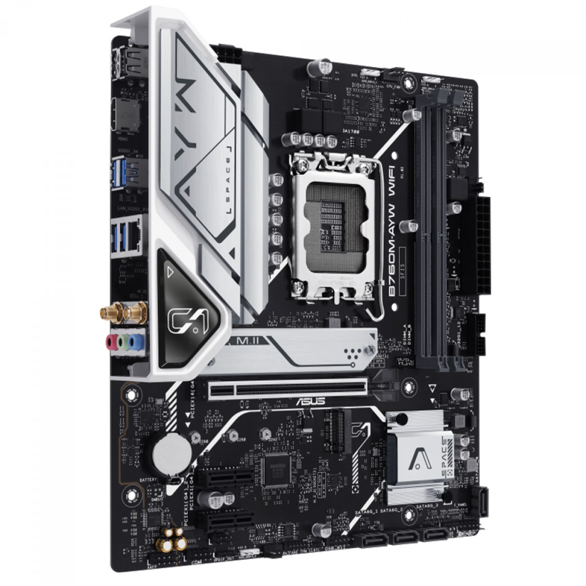 Placa Mãe Asus B760M-AYW WIFI, Chipset B760, Intel LGA 1700, mATX, DDR5, 90MB1FK0-M0EAY0
