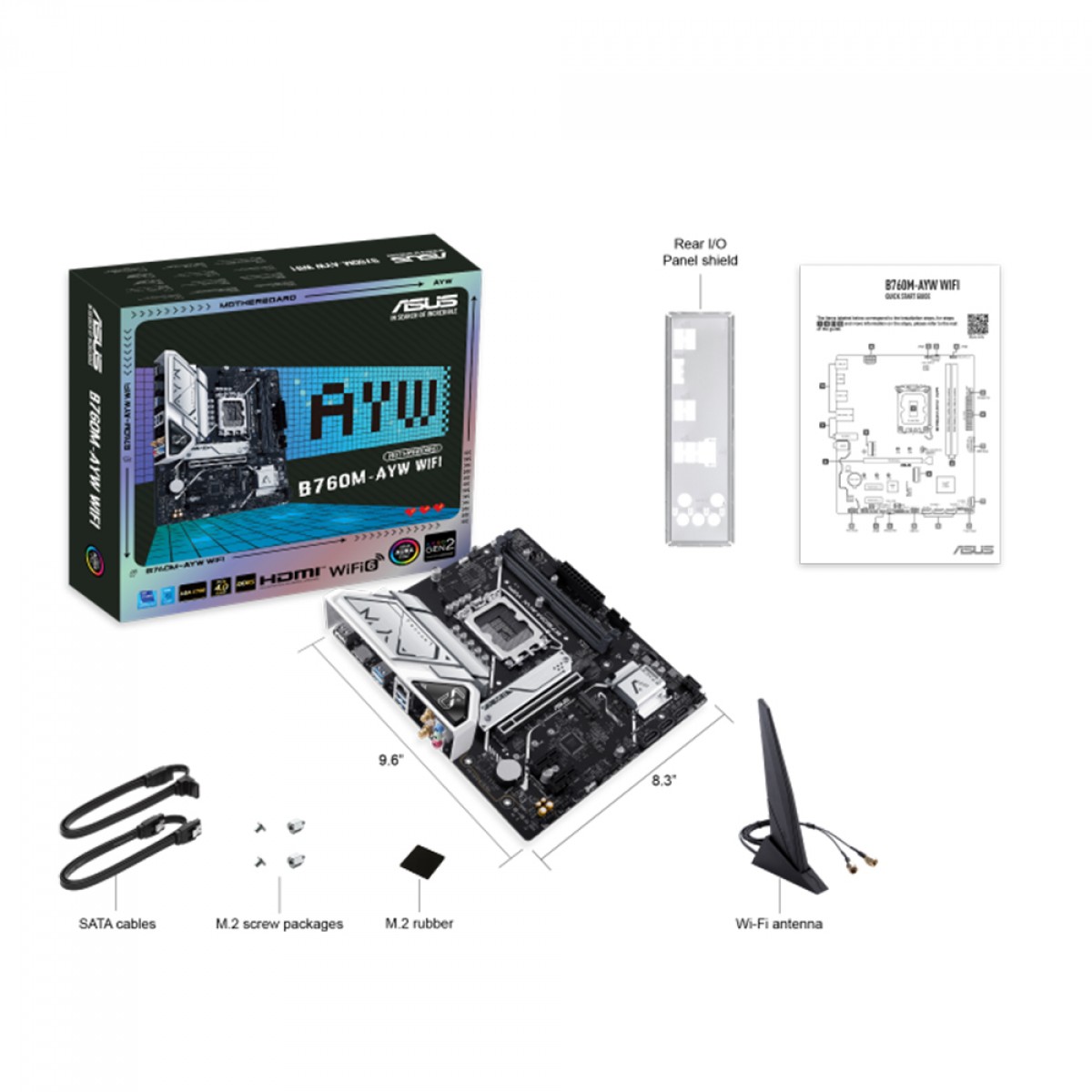 Placa Mãe Asus B760M-AYW WIFI, Chipset B760, Intel LGA 1700, mATX, DDR5, 90MB1FK0-M0EAY0