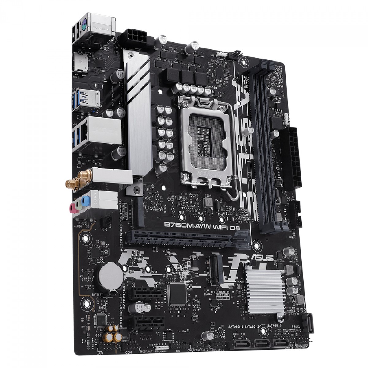 Placa Mãe Asus B760M-AYW WIFI D4, Chipset B760, Intel LGA 1700, mATX, DDR4, 90MB1EA0-M1EAY0