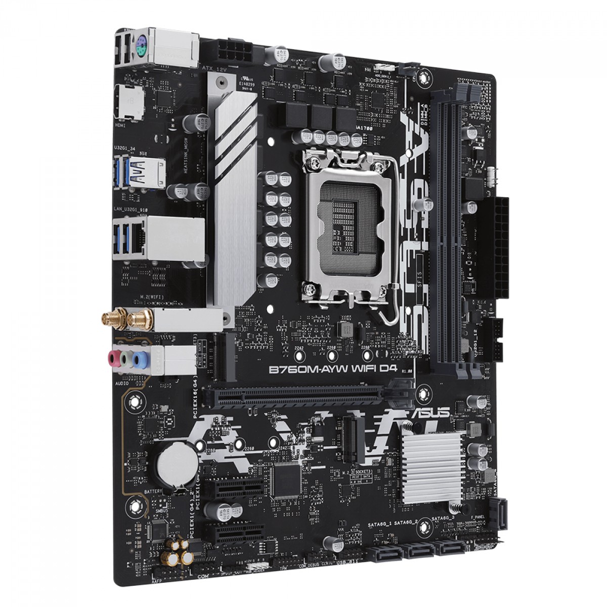 Placa Mãe Asus B760M-AYW WIFI D4, Chipset B760, Intel LGA 1700, mATX, DDR4, 90MB1EA0-M1EAY0