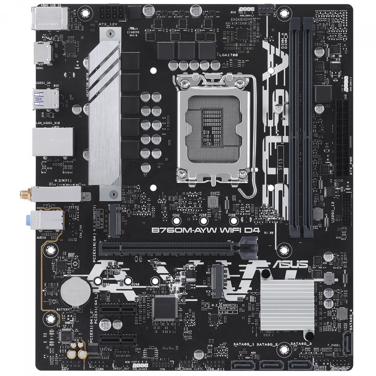 Placa Mãe Asus B760M-AYW WIFI D4, Chipset B760, Intel LGA 1700, mATX, DDR4, 90MB1EA0-M1EAY0