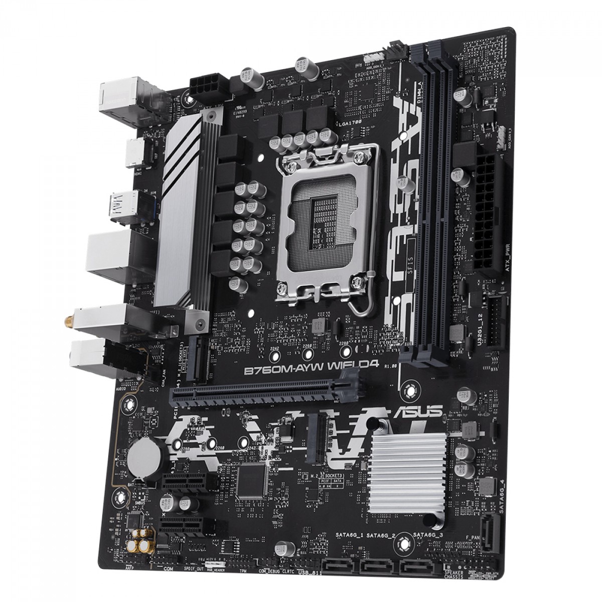 Placa Mãe Asus B760M-AYW WIFI D4, Chipset B760, Intel LGA 1700, mATX, DDR4, 90MB1EA0-M1EAY0