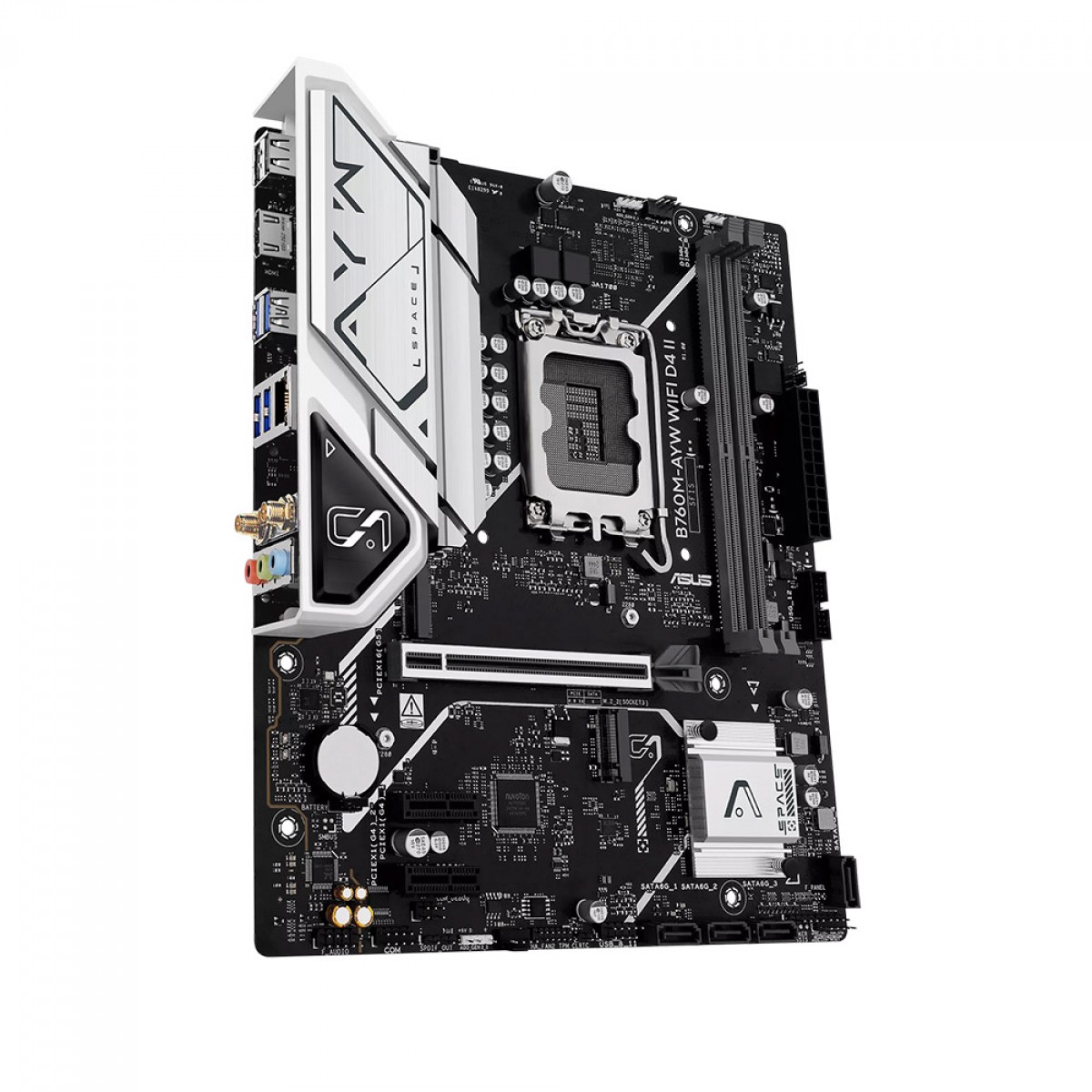 Placa Mãe Asus B760M-AYW WIFI D4 II, Chipset B760, Intel LGA 1700, mATX, DDR4, 90MB1MG0-M0EAY0