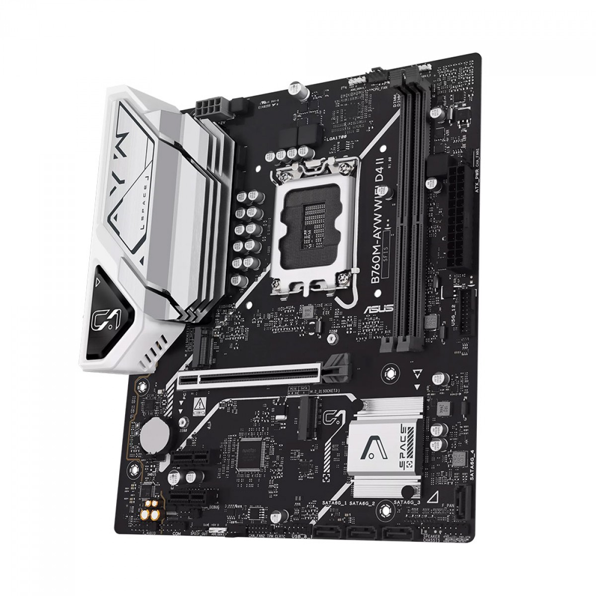 Placa Mãe Asus B760M-AYW WIFI D4 II, Chipset B760, Intel LGA 1700, mATX, DDR4, 90MB1MG0-M0EAY0