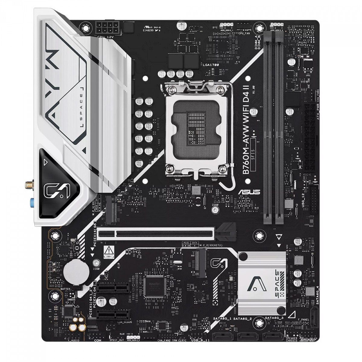 Placa Mãe Asus B760M-AYW WIFI D4 II, Chipset B760, Intel LGA 1700, mATX, DDR4, 90MB1MG0-M0EAY0
