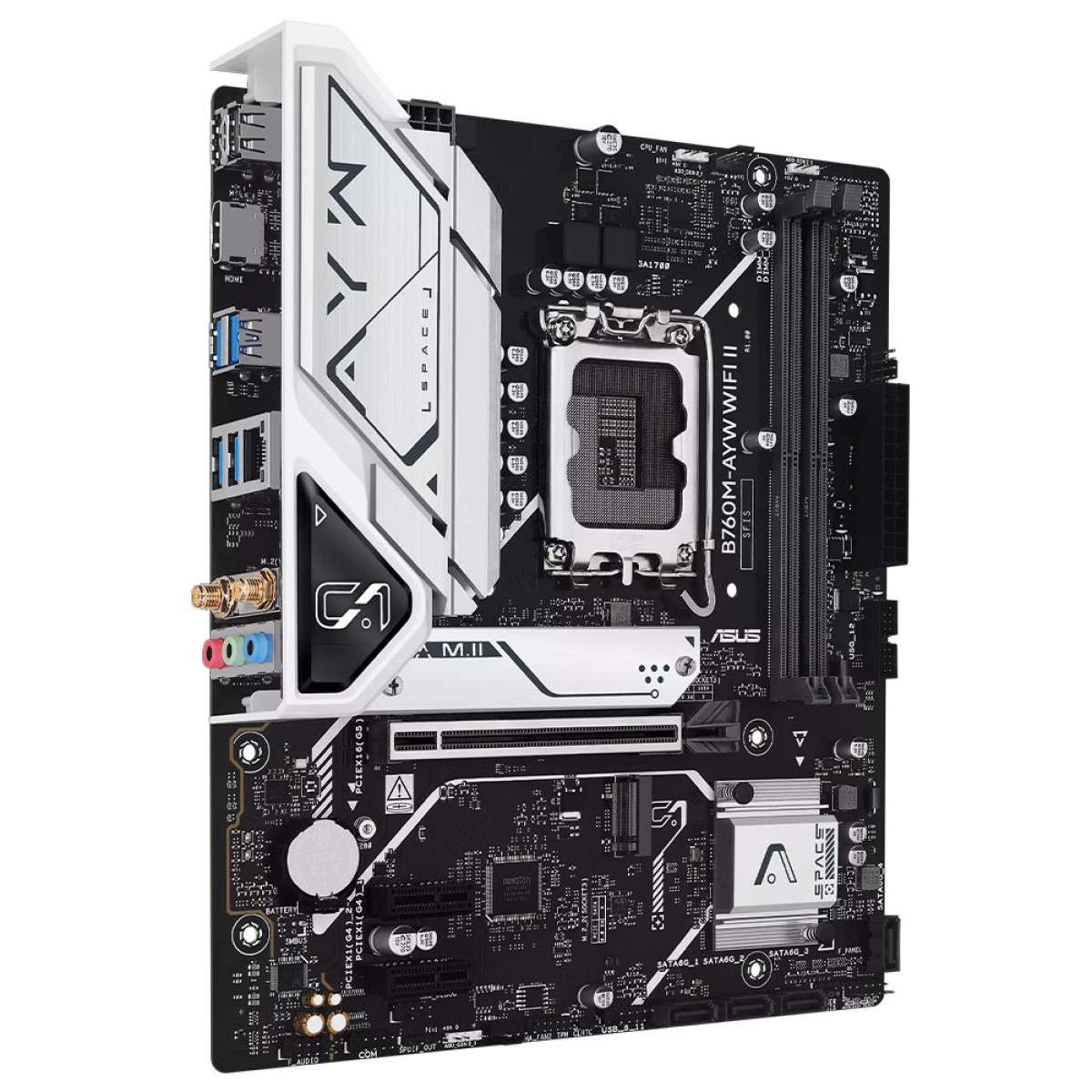 Placa Mãe Asus B760M-AYW WIFI II, Chipset B760, Intel LGA 1700, mATX, DDR5