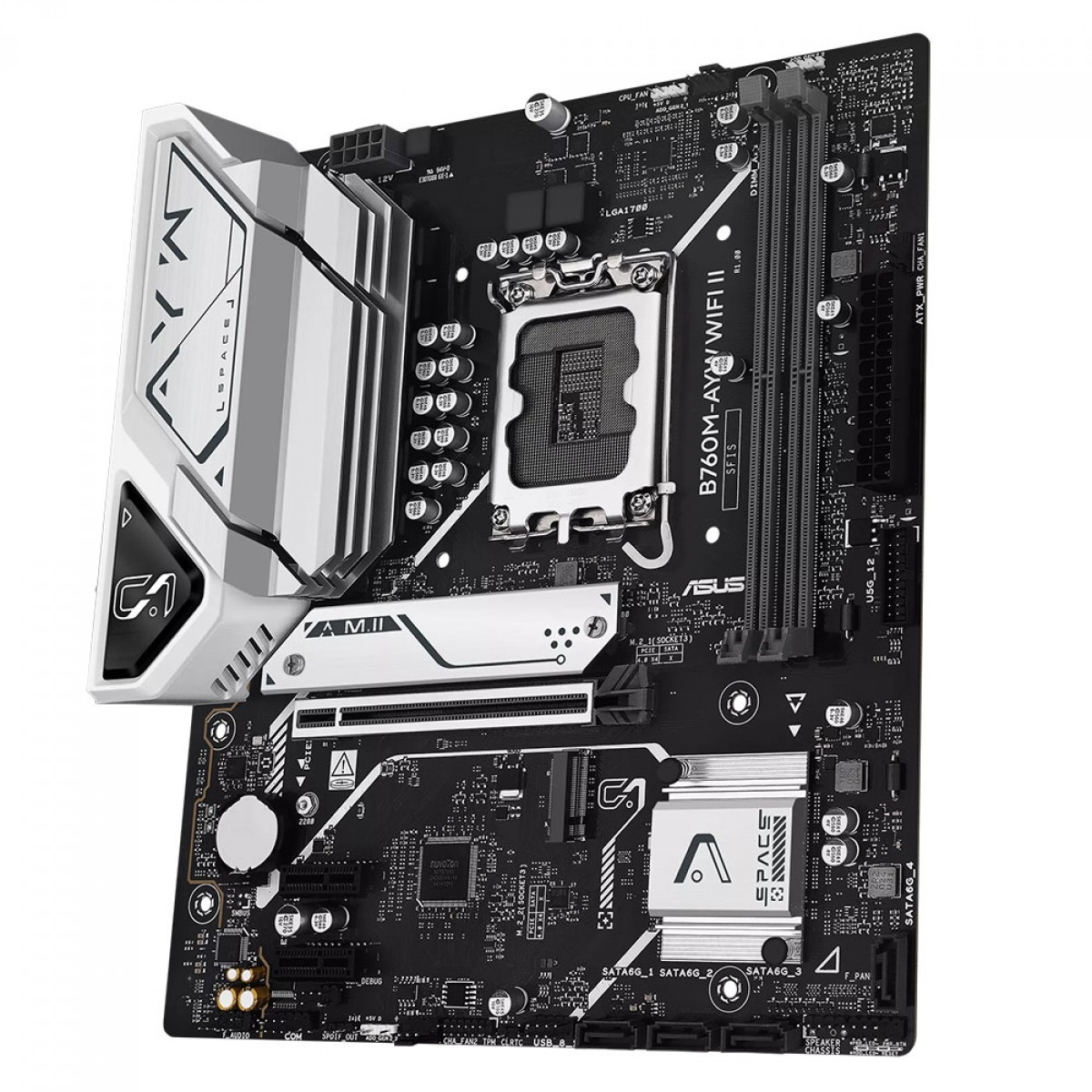 Placa Mãe Asus B760M-AYW WIFI II, Chipset B760, Intel LGA 1700, mATX, DDR5