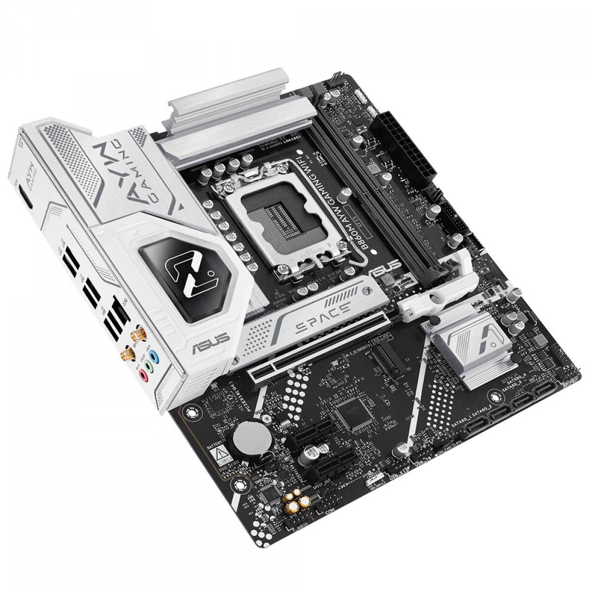 Placa Mãe Asus B860M AYW Gaming WiFi, Chipset B860, Intel LGA 1851, mATX, DDR5, 90MB1JS0-M0EAY0
