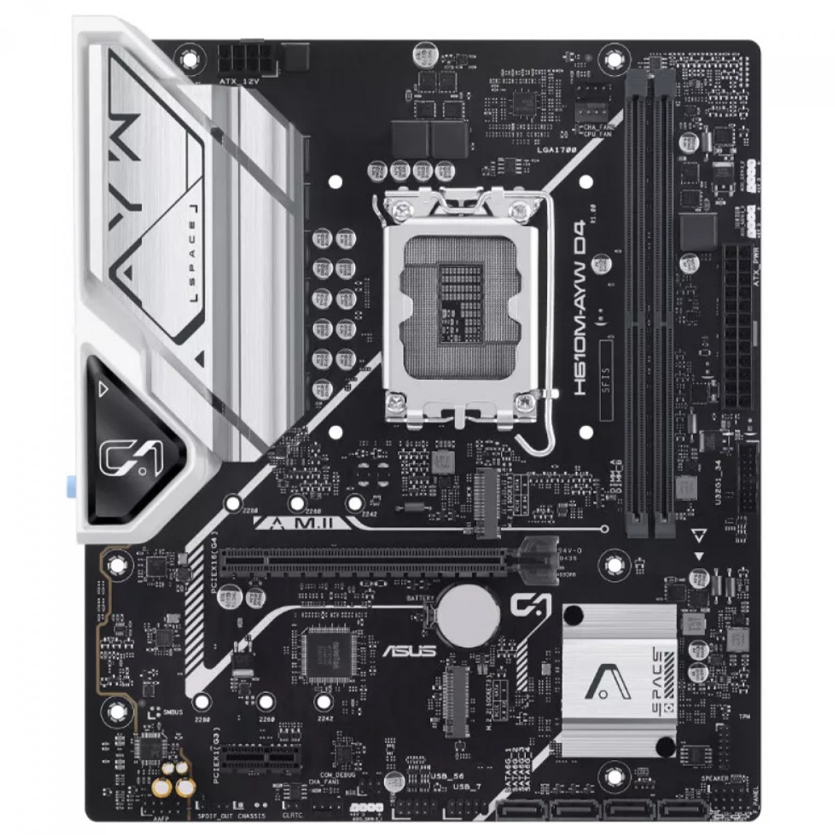 Placa Mãe Asus H610M-AYW D4, Chipset H610, Intel LGA 1700, mATX, DDR4, 90MB1GF0-M0EAY0